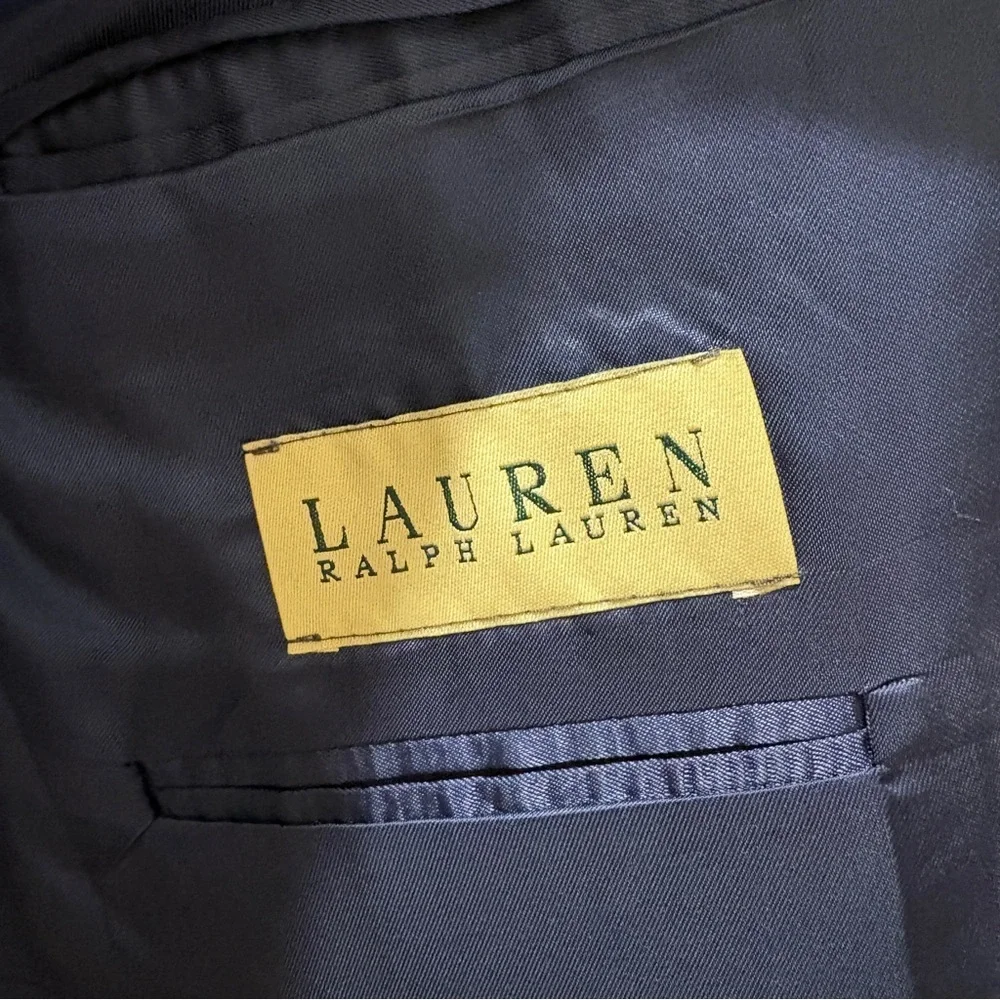 Ralph Lauren Navy Pinstripe Suit 42R and 36/30 pants - slightly imperfect cuff